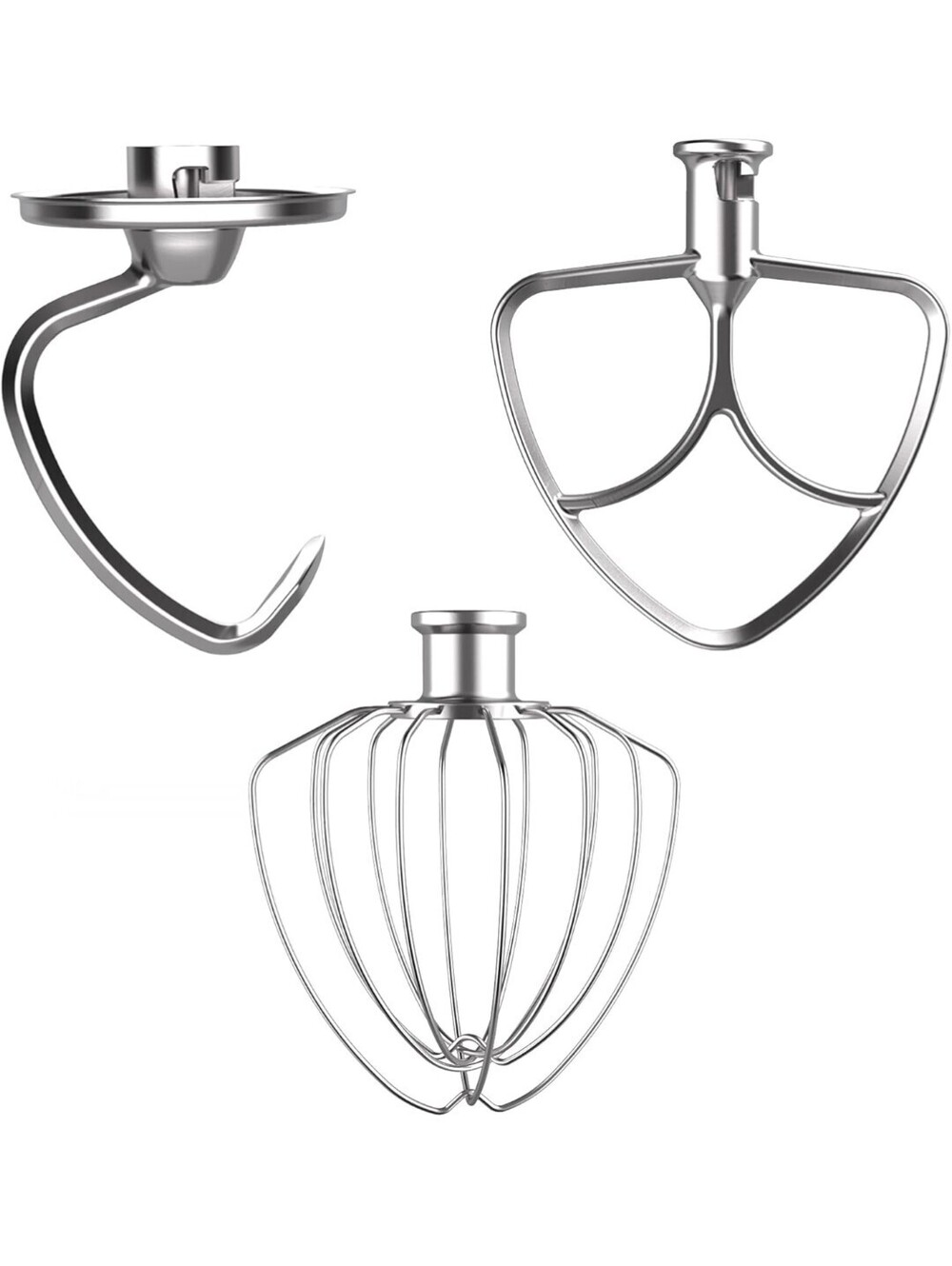KitchenAid Stand Mixer Attachment Set - Dough Hook, Flat Beater, Wire Whip